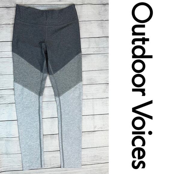 Outdoor Voices Springs 7/8 Leggings Ash - Shades of Gray Colorblock Size Small - Picture 3 of 8